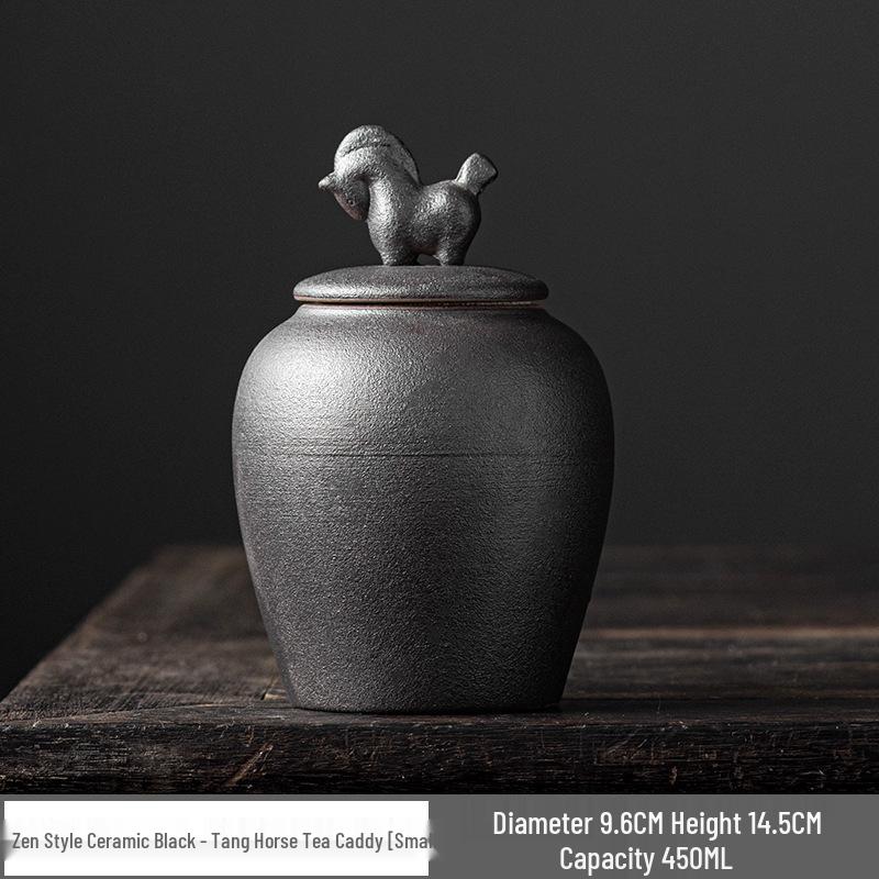 Chinese Ceramic Tea Canister: Small/Large Sealed Storage Jar for Pu'er Tea with Logo Printing