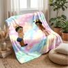 Rainbow Heart Fantasy Theme Blanket Lightweight Warm Flannel Blanket Decorative Throw Blanket for Home Decoration