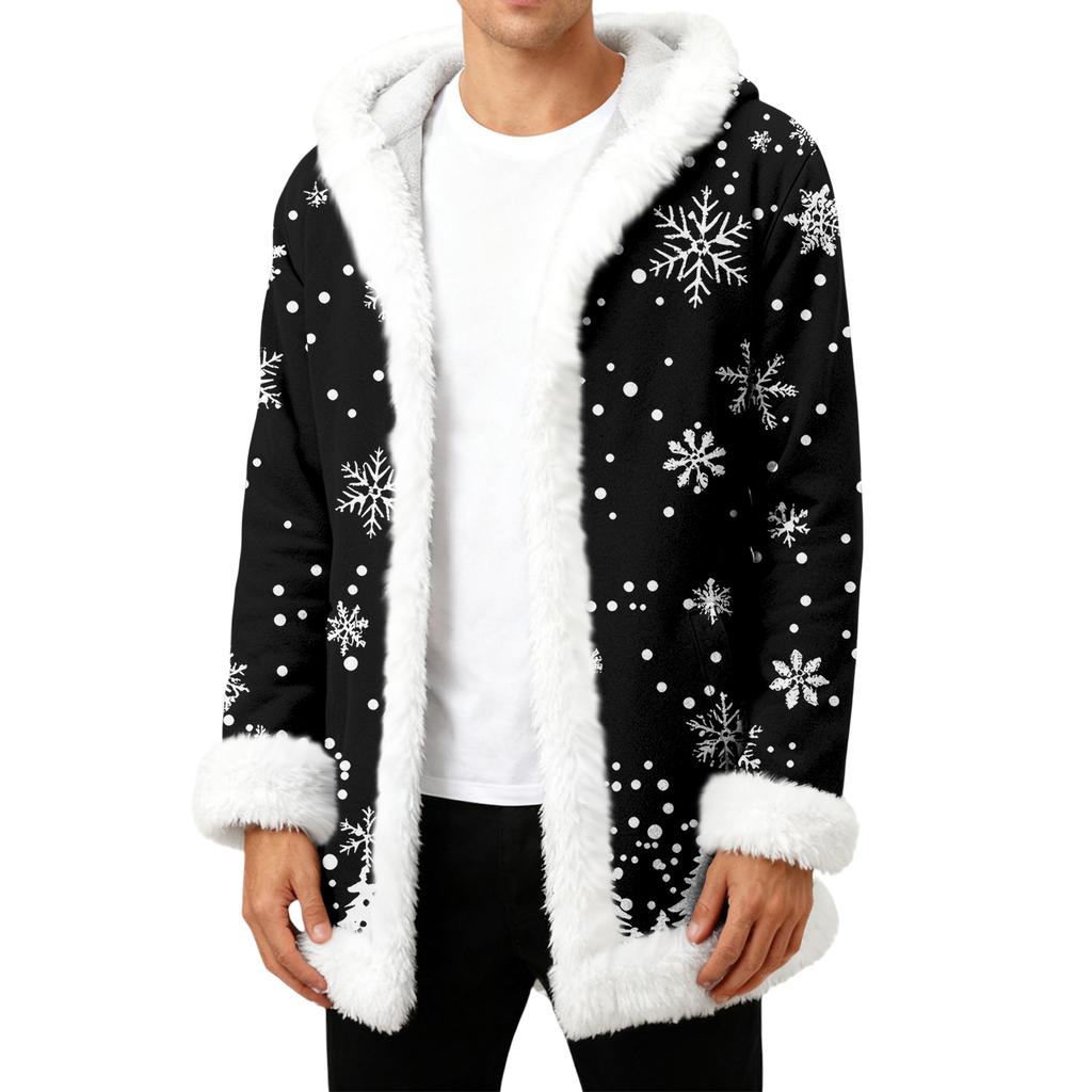 Erkek Günlük Noel Baskılı Ceket