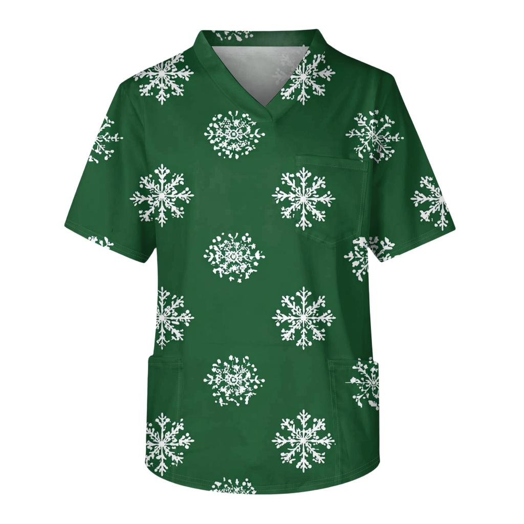Men's Casual Short-Sleeved V-Neck Printed Front Pocket Top
