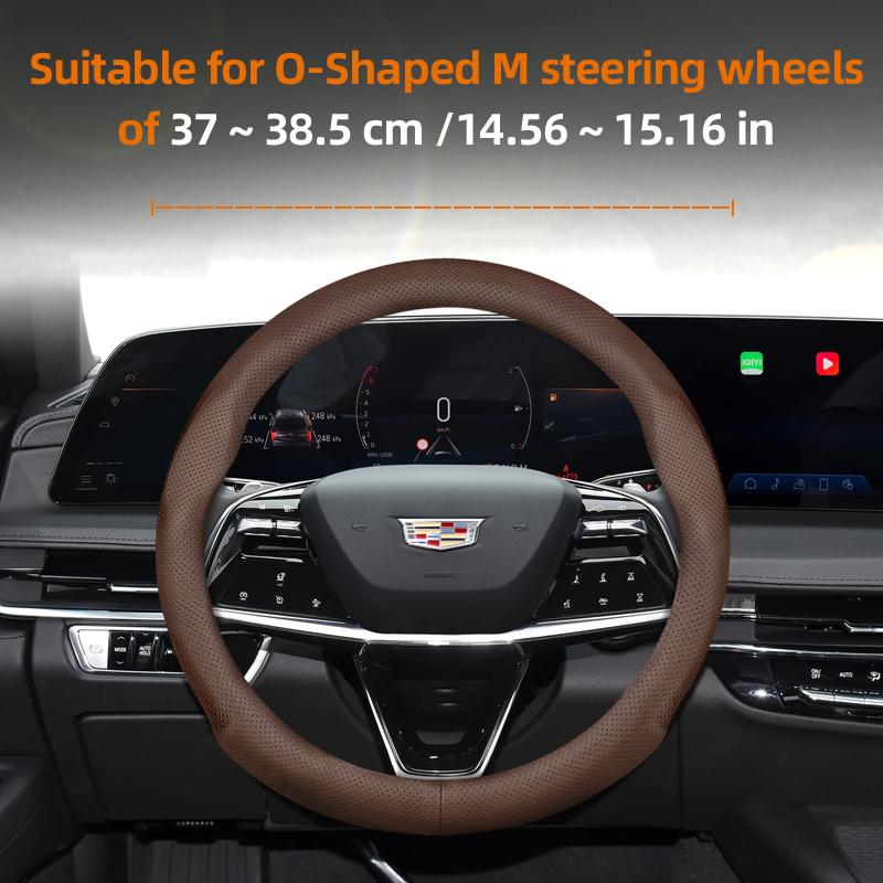 Suitable for Cadillac Ultra-Thin Breathable Leather Steering Wheel Cover Suitable for Cts 2013 Ct4 Carbon Interior Ct5 Xt5 Xt4 Xt6