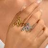 Personalized Stainless Steel Snake Ring - Bright Surface, Open Design, Hip Hop Punk Style for Women