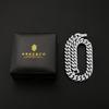 Kihei Chain Necklace Stainless Steel Necklace Zirconia 18mm Miami Cuban Chain CZ Diamond White Gold Plated Extra Thick Kihei Hip Hop Street Rapper