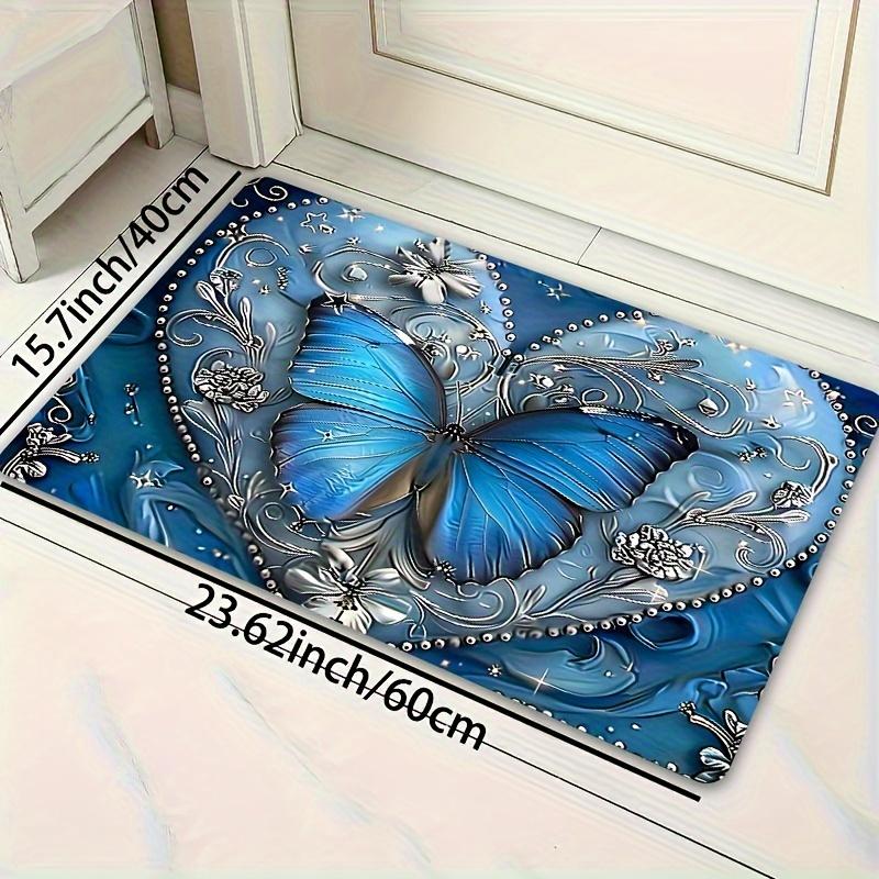 Butterfly & Hearts Gaming Room Rug - Machine Washable Floor Mat for Bedroom Kitchen Laundry Bathroom Entryway Home Decor