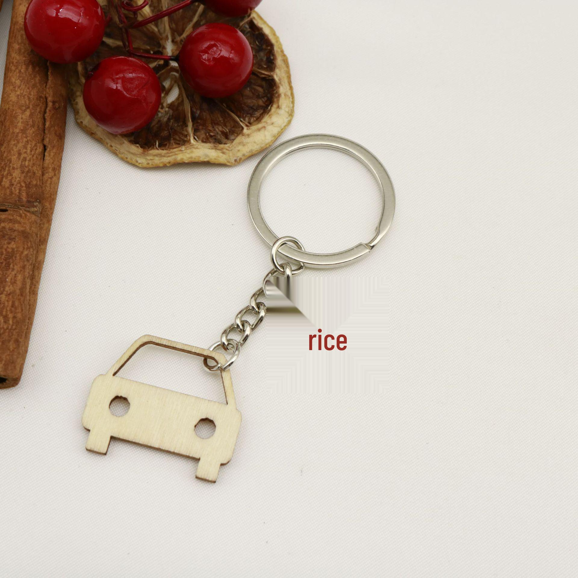 Creative Cross-Border Graffiti Wooden Keychain Pendant - Mom Letter Design