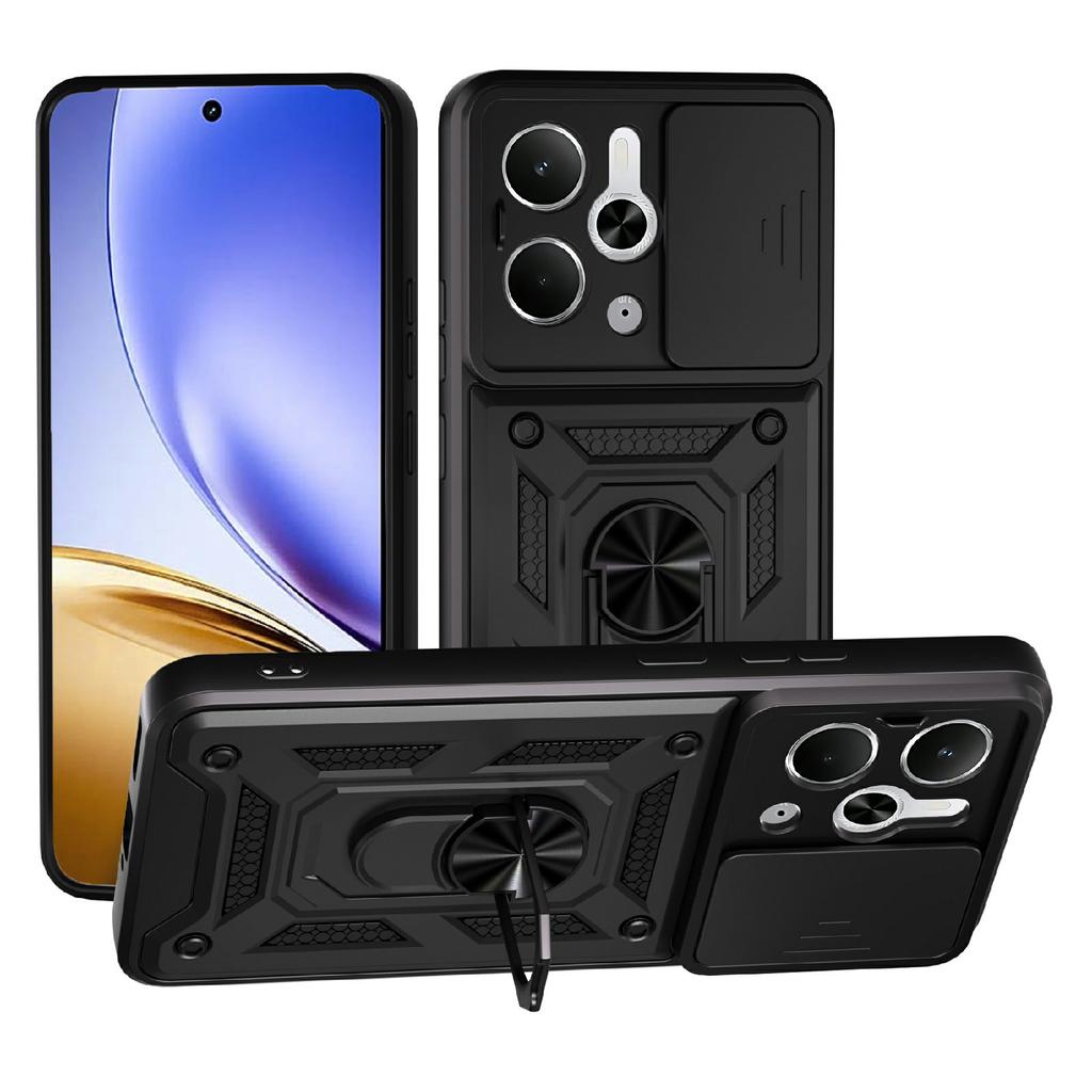 For Realme P3 5G/14 5G Case with Slide Camera Lid PC + TPU Kickstand Phone Cover