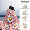1pc Daisy Pattern Lightweight Flannel Blanket, Comfortable and Warm Blanket, for Office and Camping Sofa Bed, Livingroom190