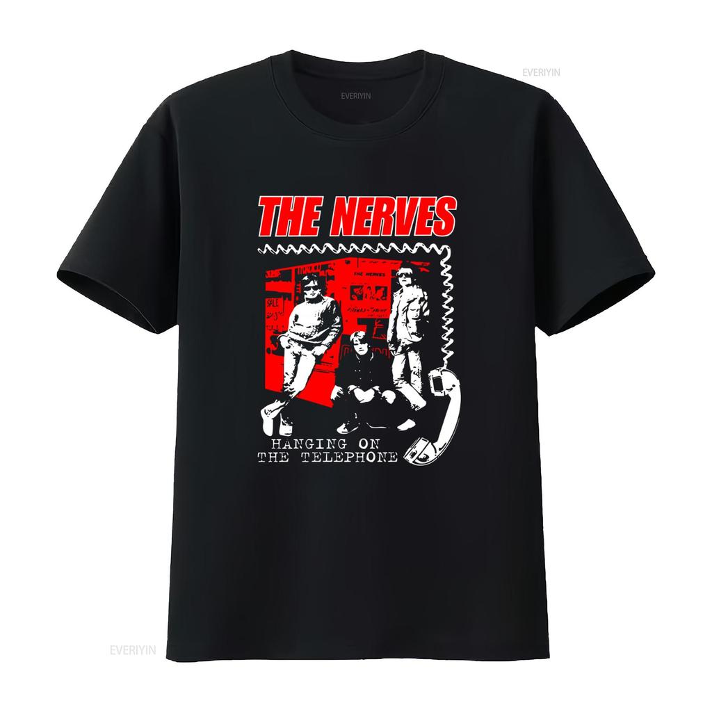 Das Nerven am Telefon hängen T-Shirt für Herren Retro Rockband Design Vintage Gewaschen Lässiges Atmungsaktives Oberteil Für Den Täglichen Gebrauch