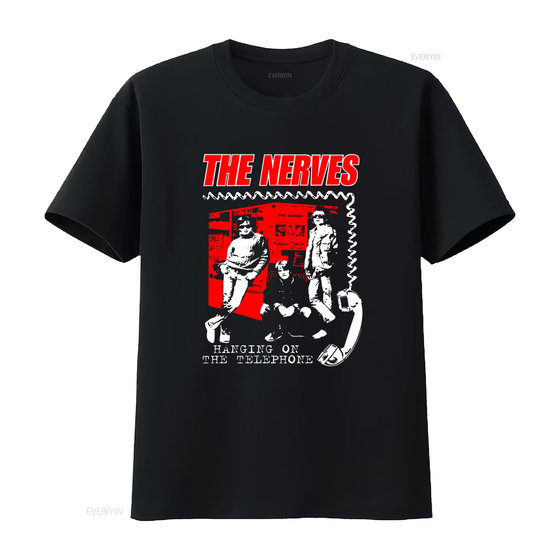

The Nerves Hanging On Telephone Mens T Shirt Retro Rock Band Design vintage Washed Casual Breathable Top For Everyday Wear 4XL
