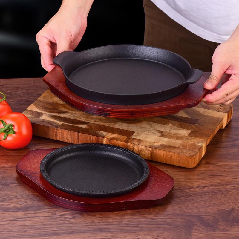 ZISIZ Cast Iron Teppanyaki BBQ Grill Pan