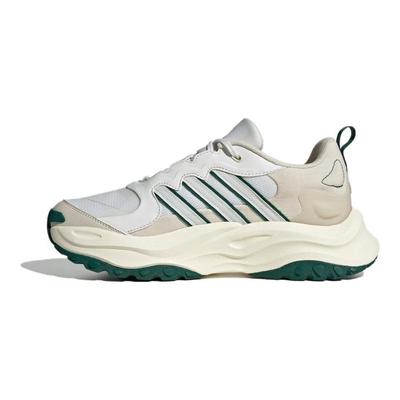 Maxxwavy Thick Sole Versatile PU Fabric Synthetic Leather Durable Low-Top Running Shoes Unisex Sneakers White Beige Green IF8748