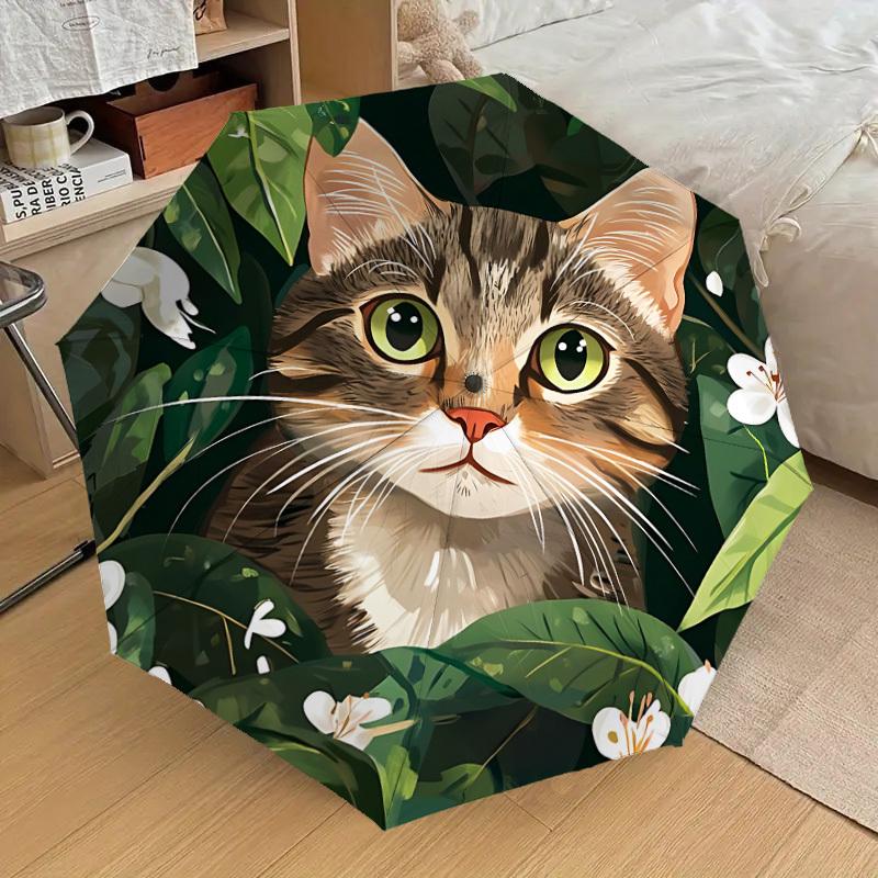 

1pc Cat Jungle Automatic Folding Umbrella, 8 Ribs Iron Frame, Suitable for Outdoor Travel and Daily Use yy251120176