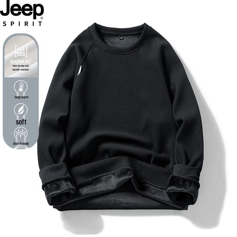 JEEP SPIRIT Men's Long-Sleeve Casual Crewneck Sweatshirt