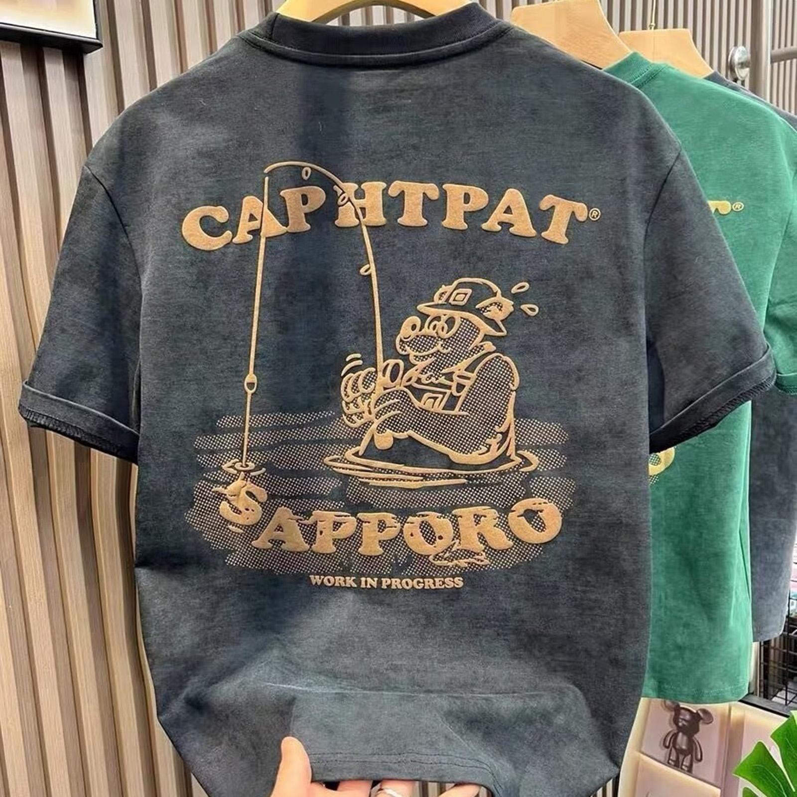 

Short-sleeved T-shirt Men s Summer High-end Loose Cotton Top L