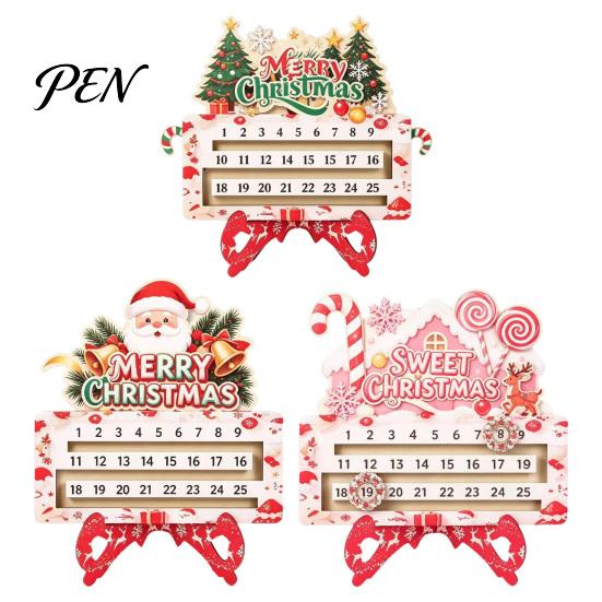 Wooden Holiday Keepsake Christmas Countdown Calendar, 25 Days Until Advent Vintage Office Party Decor Farmhouse Table Sign for Indoor Home to