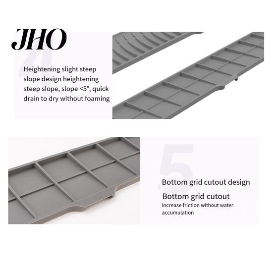 Raised Edge Dish Drainer Silicone Drain Pad Faucet Mat Anti-Slip Quick Drying Soap Food-grade Sink Spill-Proof Countertop Protector Kitchen