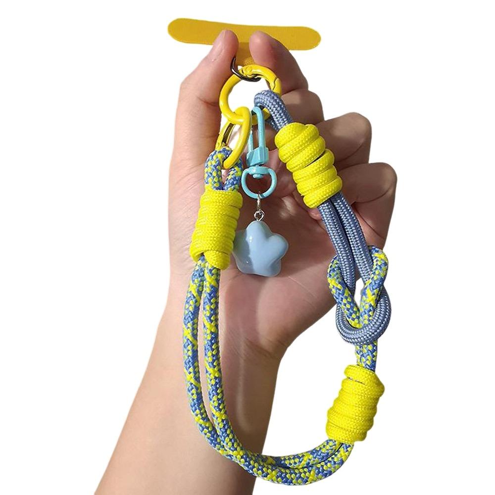 

Wrist Strap Phone Lanyard Adjustable Mobile Accessory Woven Thumb Strap for Outdoor Travel жёлтый