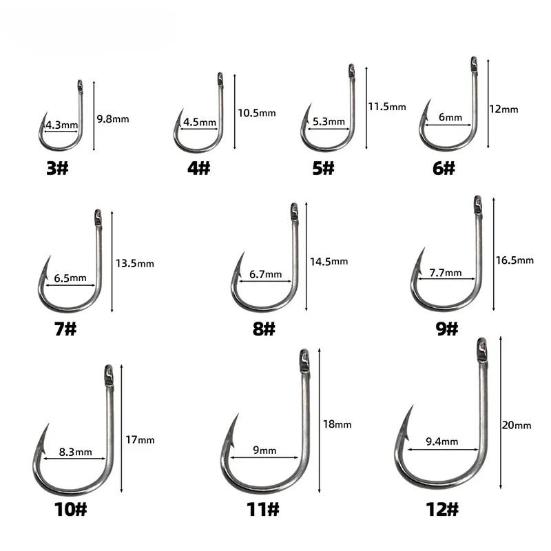 Sharp Carbon Steel Fishing Hook with Barbed3-12Multiple Specifications50-1600Lure Fishing Set for Sea Fishing
