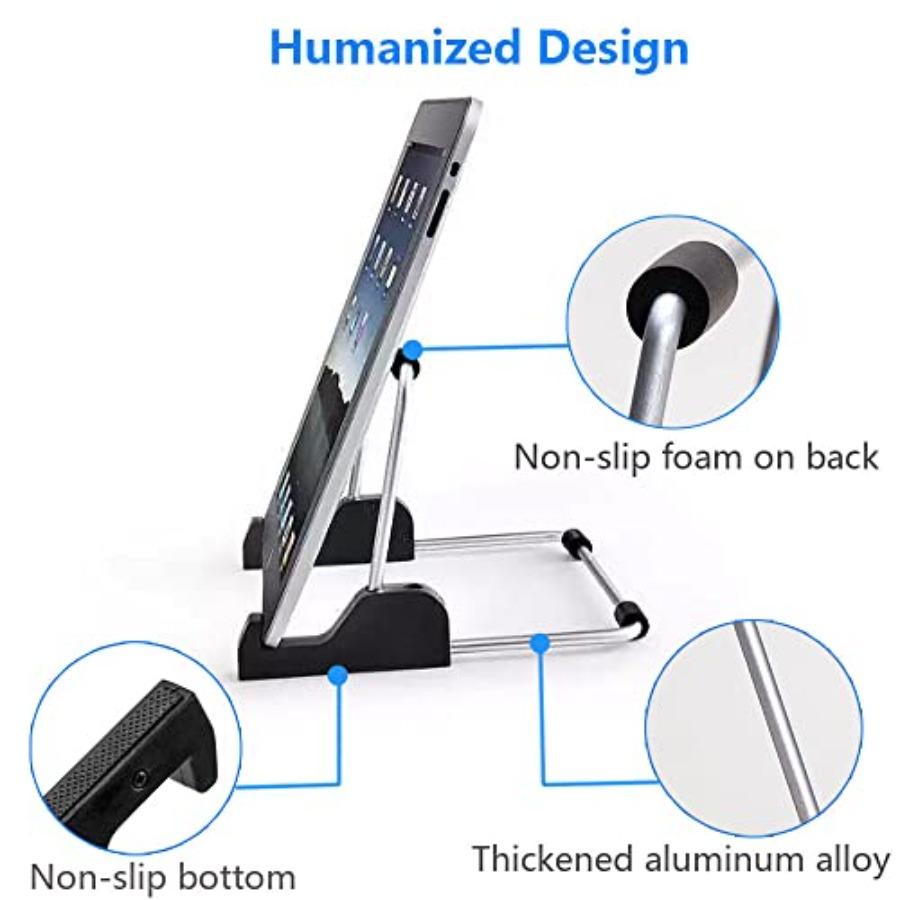 Tablet Stand Adjustable Aluminum Alloy Non-Slip Tablet Holder for Desk Fit for Tablets ipad Samsung and Kindle Fire Display Sta