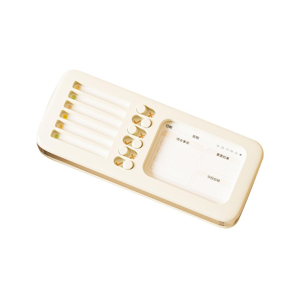 Self-discipline Check-in Pen Box Double Layer Desktop Stationery Organizer  for Students