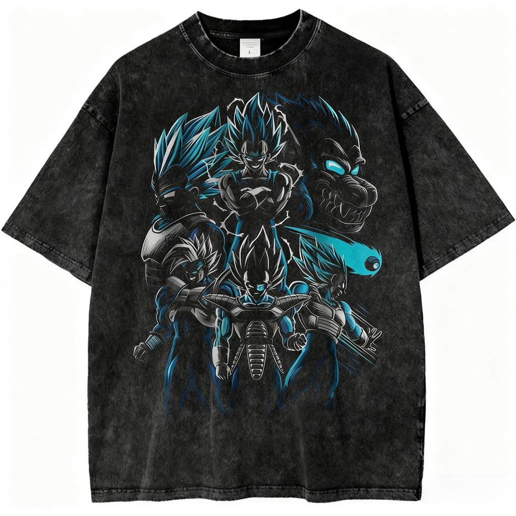Dragon Ball Super Saiyan Gohan Printed Tshirt Mens and Womens Washed Tshirt High Quality Vintage Cotton Tshirt Tops