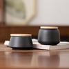 Black pottery tea can sealed storage tea can Pu'er black tea storage tank moisture-proof portable coarse pottery small tea can engraving