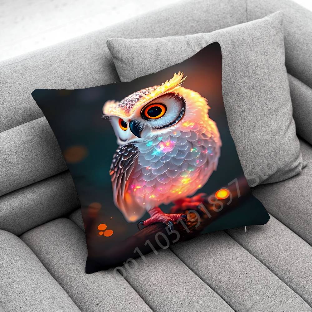 Nighthawk Night Owl Bird Throw Pillow Case For 50x50cm 30x30cm 55x55cm 45x45cm 40x40cm Square Bed Pillowcase Cover