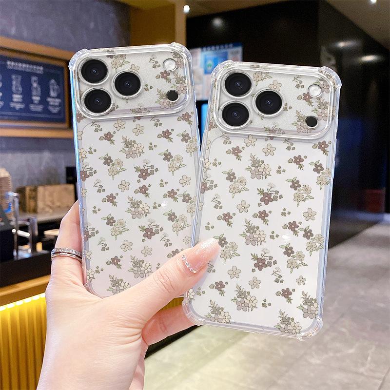 Full screen oil painting flower suitable for Apple 17 mobile phone case wholesale iPhone13/14pm transparent anti-drop TPU soft case
