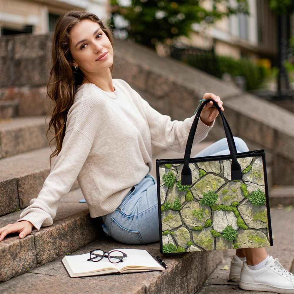 Moss Stone Pattern Casual Tote Lightweight Daily Shoulder Bag