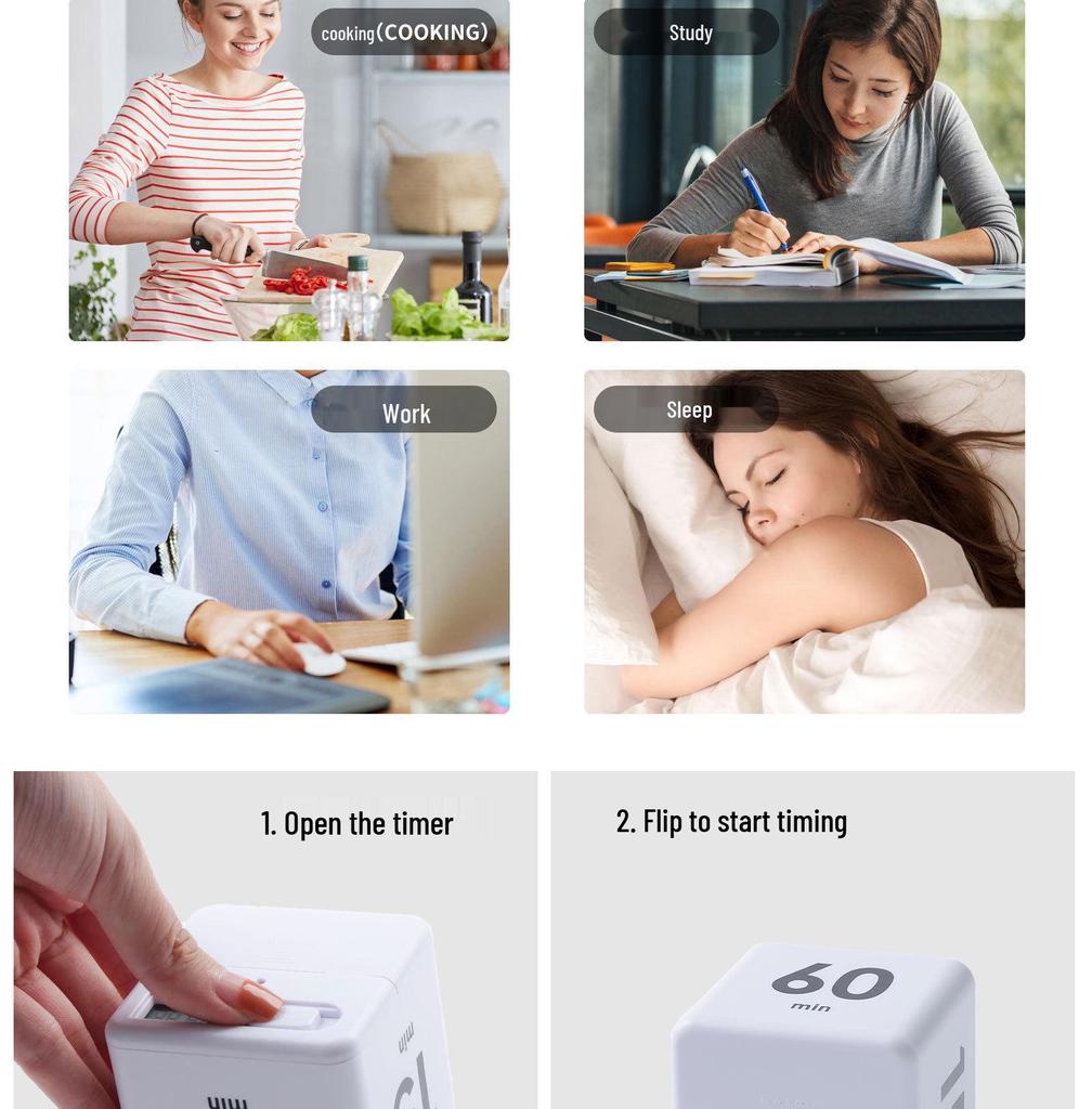 Student Cross-Border Gravity Sensor Timer Clock for Study Time Management