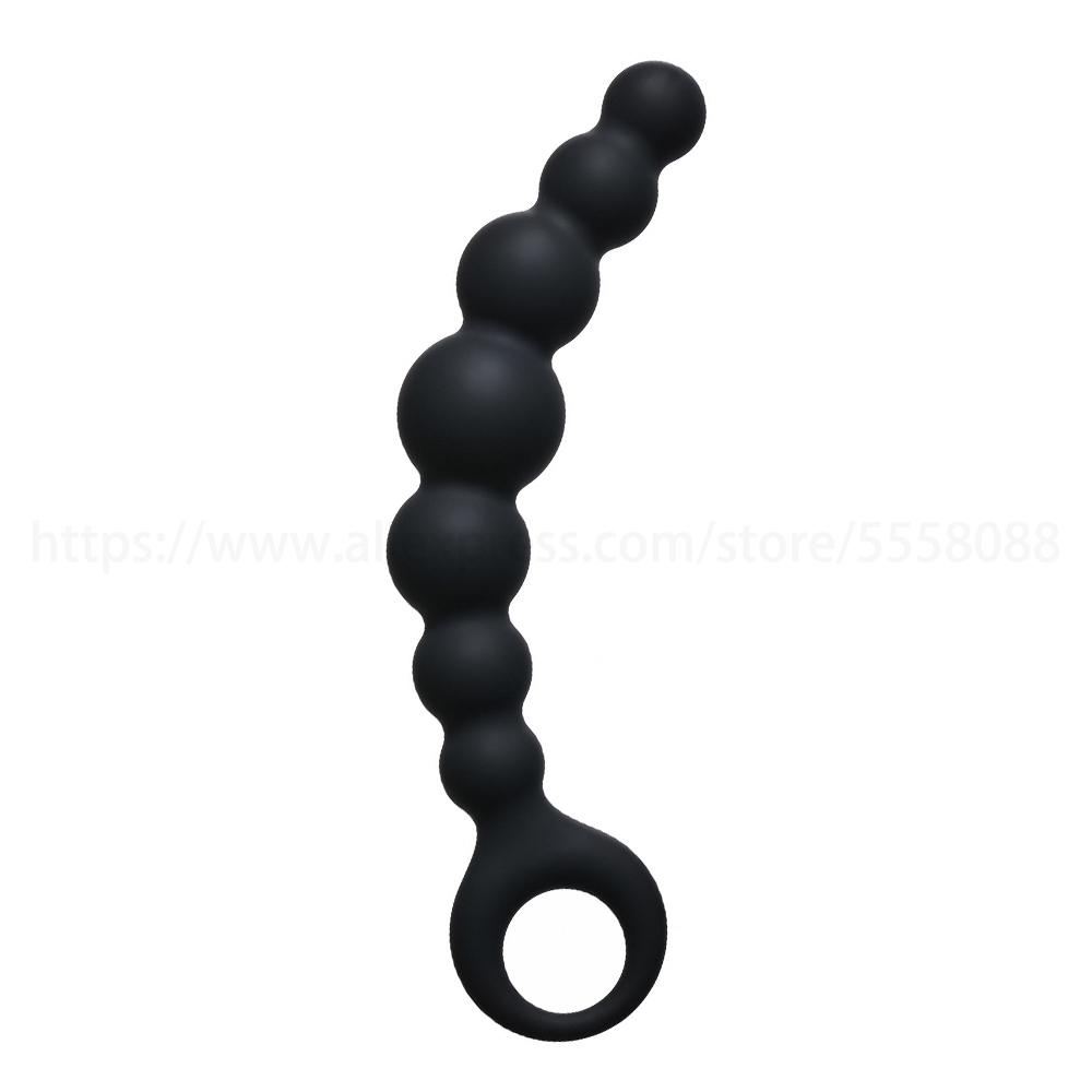 Handheld Anal Plug 7 Butt Beads Soft Silicone Sex Toys for Couple Female Vagina Masturbator Male Prostate Massage Adult Product