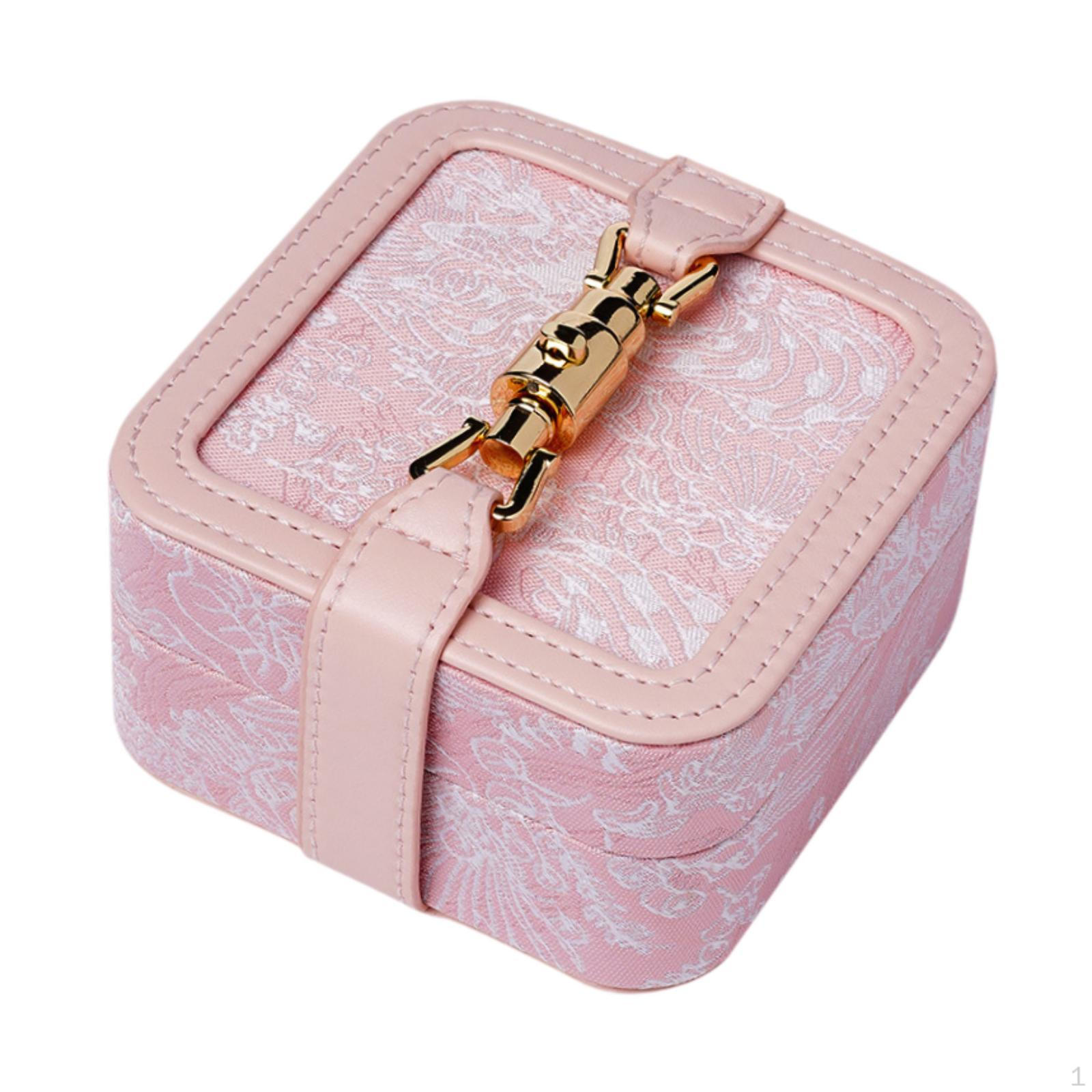 

Чехол для хранения ювелирных изделий для путешествий, компактный органайзер для женщин розовый