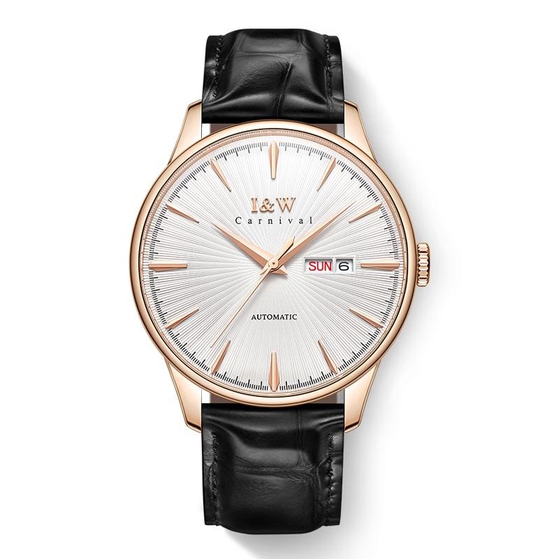IW Luxury Brand Top Quality Fashion Men Automatic Mechanical Watch Waterproof Calendar Week Leather MIYOTA Movement Watch