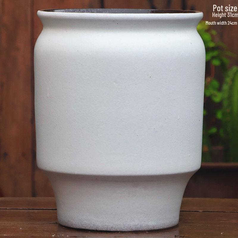 Large Coarse Ceramic Succulent Pot: Tall, Breathable, for Bougainvillea & Birds of Paradise