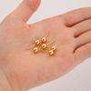 Gold Plated Copper 6mm Round Ball Stud Earrings - Smooth Ear Piercing Jewelry Gift for Qixi Festival