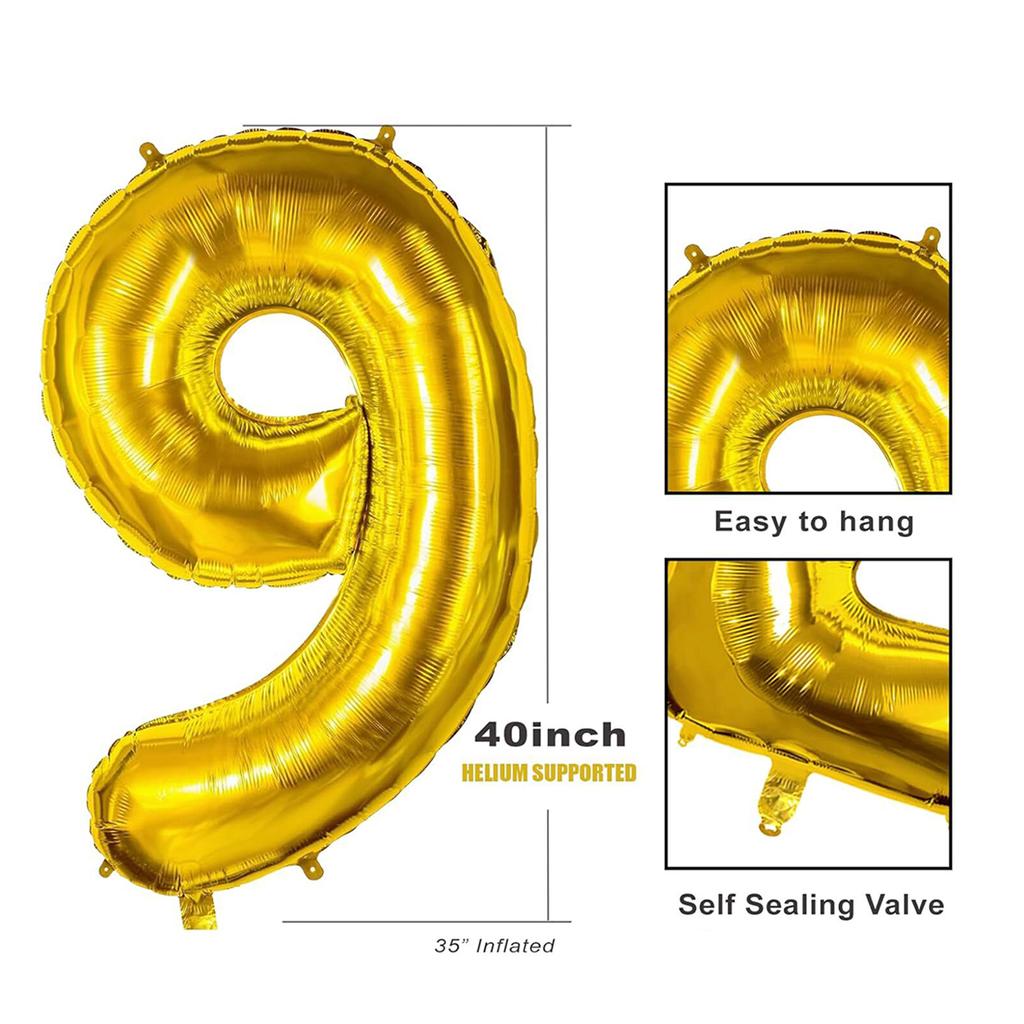 40inch Giant Golden Digital Balloon  0-9, Anniversary Party Decoration, Birthday Balloon