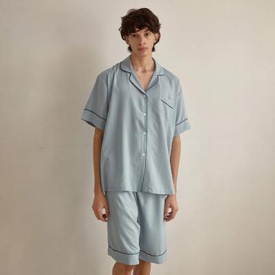 Lunaluz Men S Short Sleeve Two Piece pajamaS Peony
