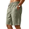 Men's Linen Breathable Drawstring Shorts Casual Loose Fit Lightweight Summer Beach Vacation Five Inch Inseam Shorts