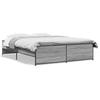 Bed Frame in Grey Sonoma 160 x 200 cm Made of Particleboard and Metal