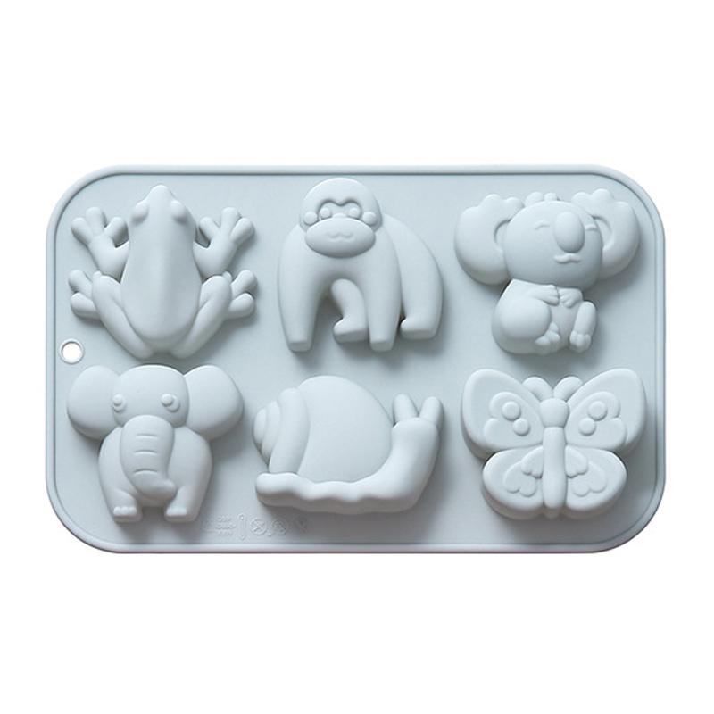 Chocolate Mold Elephant Monkey Frog Silicone Mold For Cake Gummy Jello Ice Cube Crayon, Cake Decoration Soap Mold