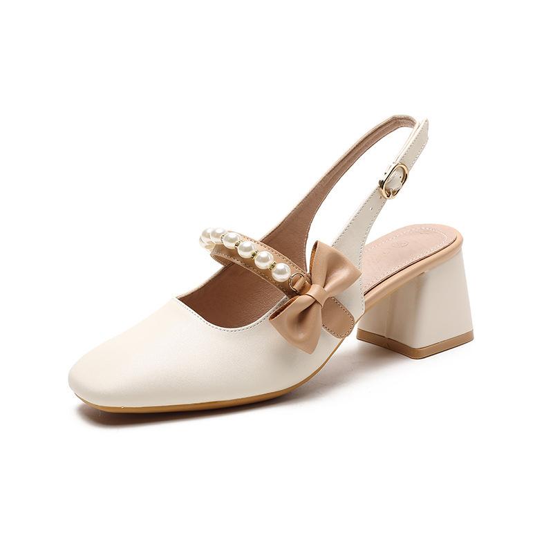 

Yuexinwang кожаные балетки для женской обуви Хуэйчжоу каблуки сумка голова крутые тапочки верхняя одежда лето новый задник сандалии высокие каблуки 34 абрикосовый