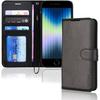iPhone SE 2022 5G / 2020, iPhone 8/7/6 Leather Wallet Case, Flip Case Cover, Card Holder, Stand, Wrist Strap - PU Leather, Magnetic Closure Case