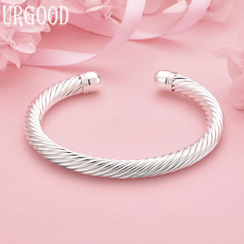 Módní šperk ze sterlingového stříbra 925 Nastavitelný náramek Svatební dar