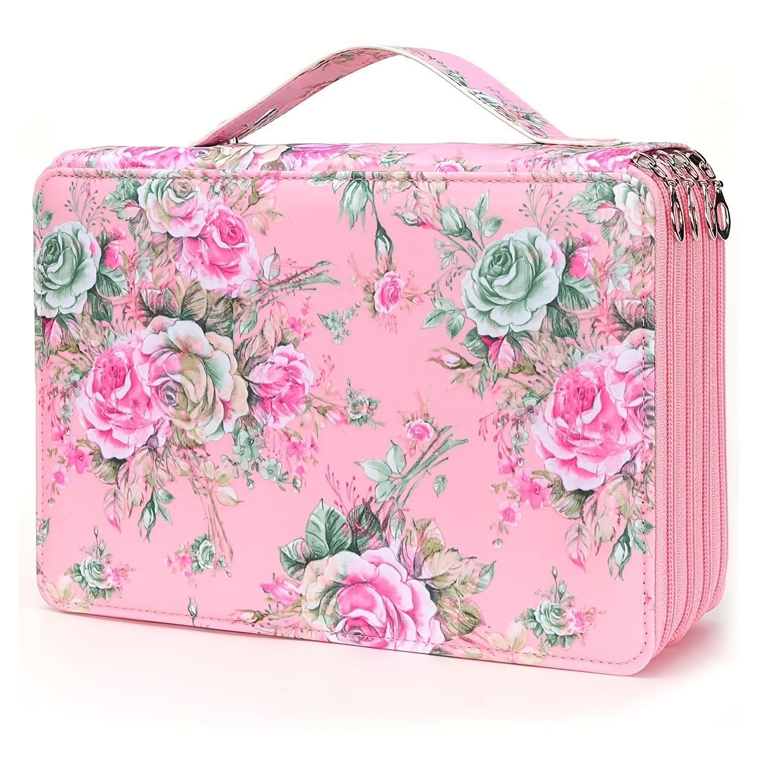 

Пенал на 124 отделения, многоцветный, большой вместимости, 3-слойный, на молнии, для маркеров и цветных карандашей, органайзер для художественных принадлежностей детские розовый