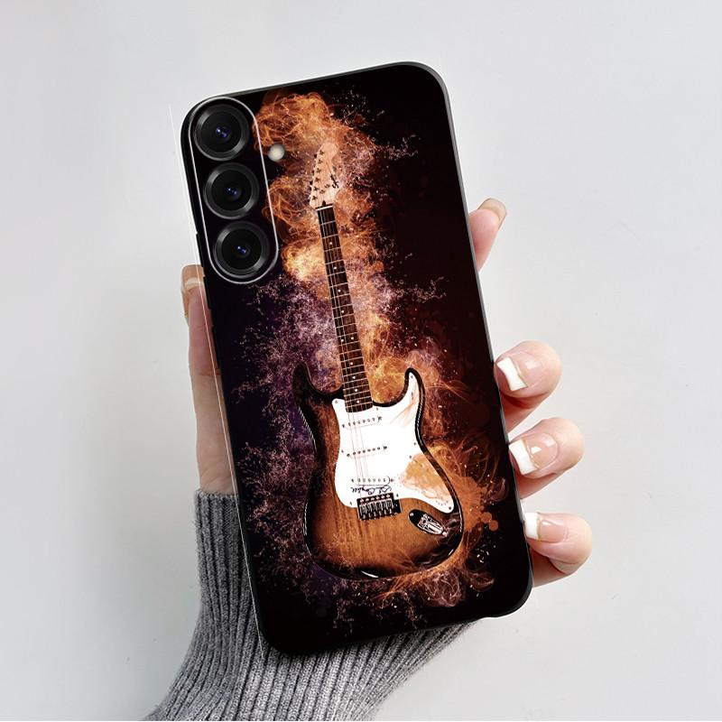 For Samsung Galaxy A26 A36 A56 5G Casing New Design 2024 Heart Printed Black Matte Soft Silicone Protective Cover Case