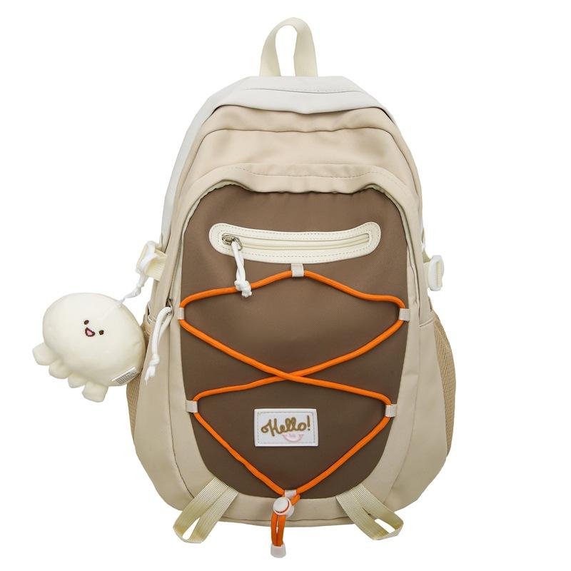 Schoolbag small fresh contrasting color backpack female ins Japanese sweet wind junior high school student schoolbag trend large capacity backpack