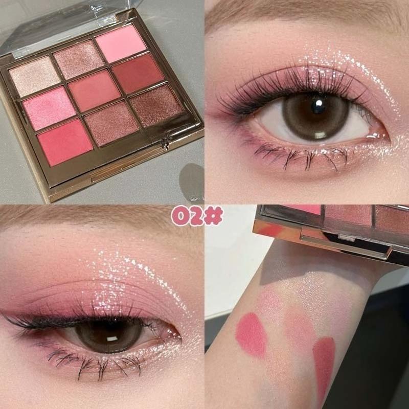 9barevná matná třpytivá paleta očních stínů, diamantové třpytky, tělové lesklé líčení