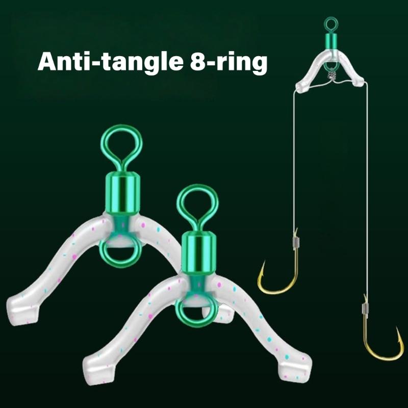 10/20Pcs 8 Shaped Rings Contactor Fishing Line Bifurcation Swivels Subline Splitter Anti Entanglements Fishing Tackle