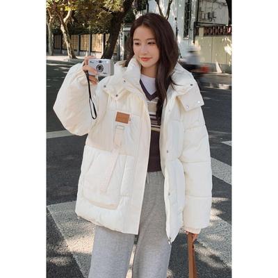 Women's Winter Mid-length Section Down Cotton Jacket Loose Hooded Warm Bread Clothing