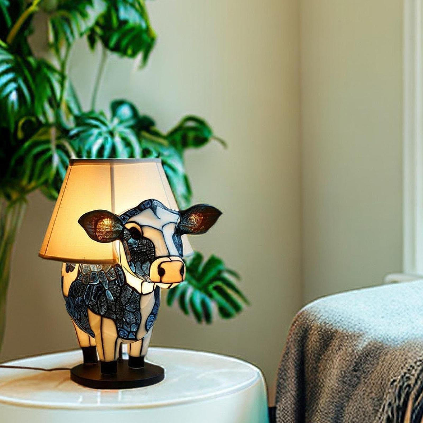 

Настольная лампа с изображением животных USB-светильник для украшения стола, окружающая среда, корова, прикроватная тумбочка для дома на годовщину L